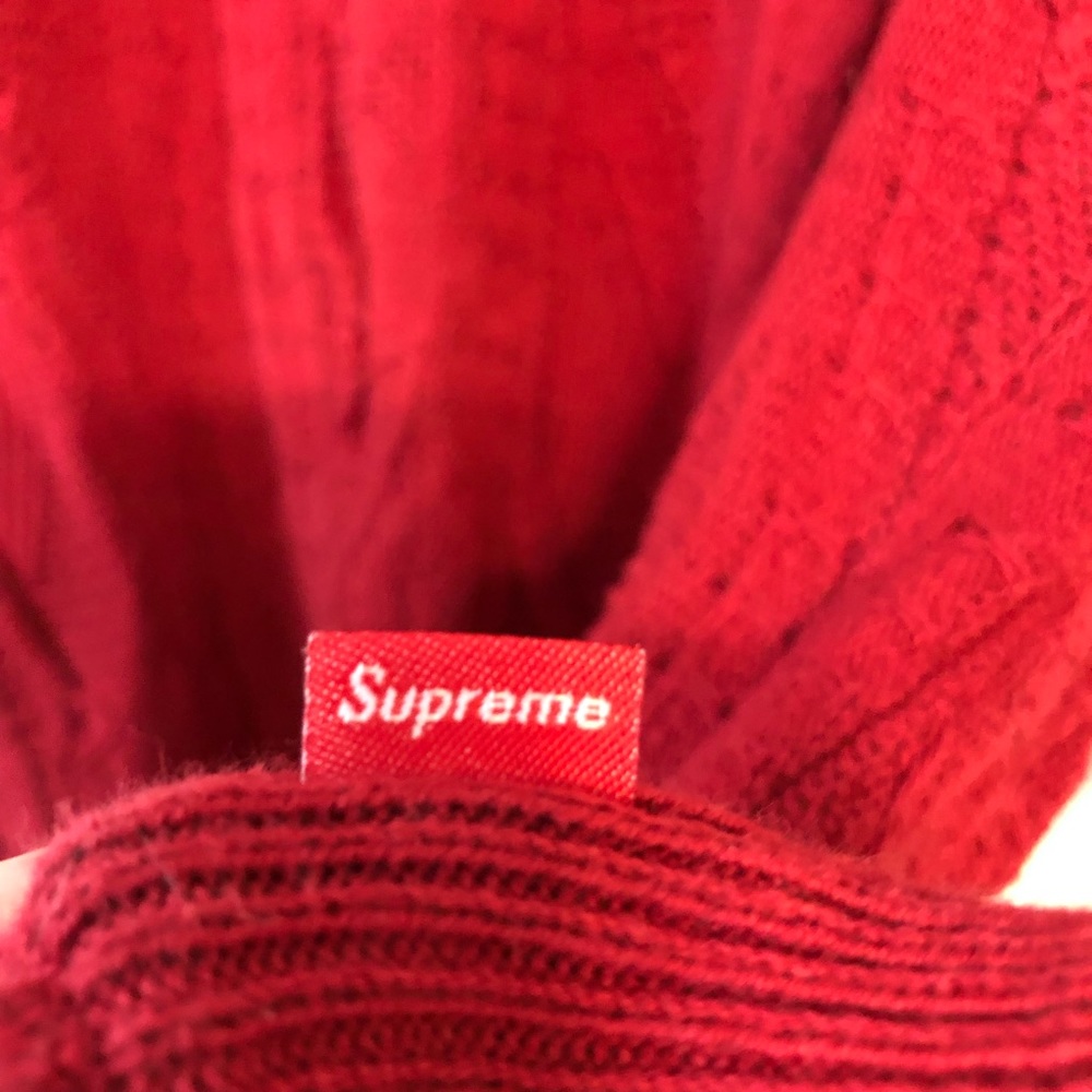 Supreme Textured Pattern Sweater Red Large - Picture 5 of 6